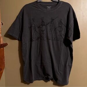 American Eagle skeleton winter tee